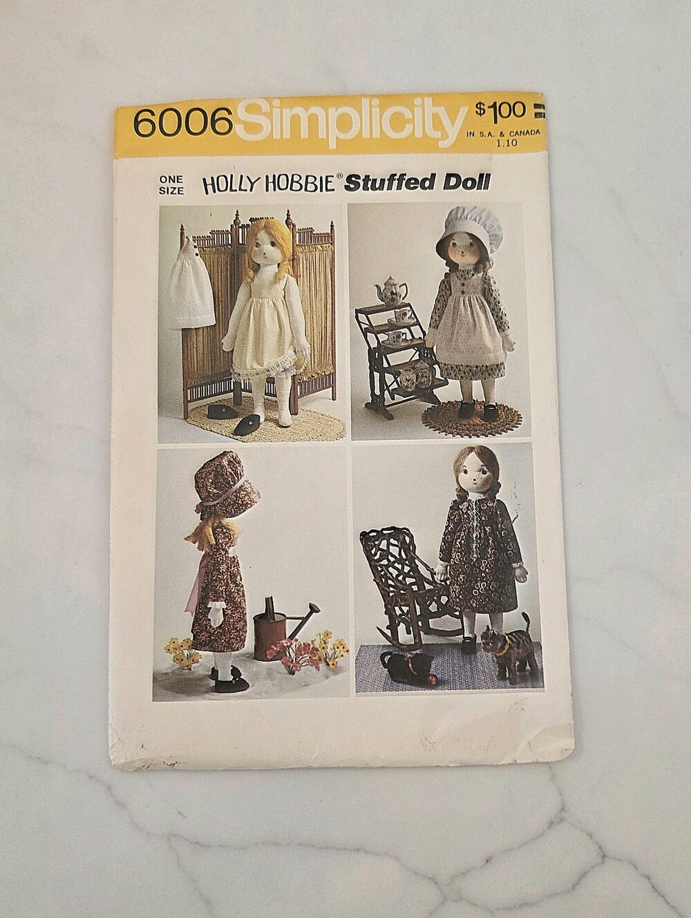 Vintage Uncut Simplicity #6006 Holly Hobbie Stuffed Doll Sewing Pattern Original